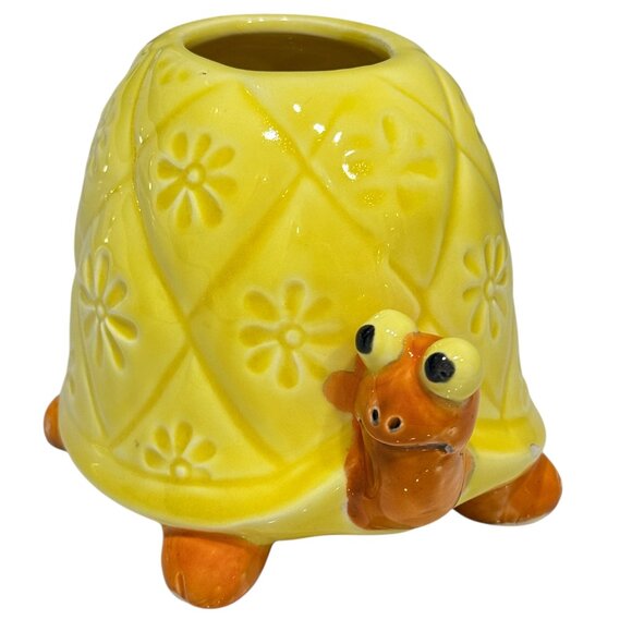 Vintage Otagiri Yellow Turtle Planter - Picture 6 of 15